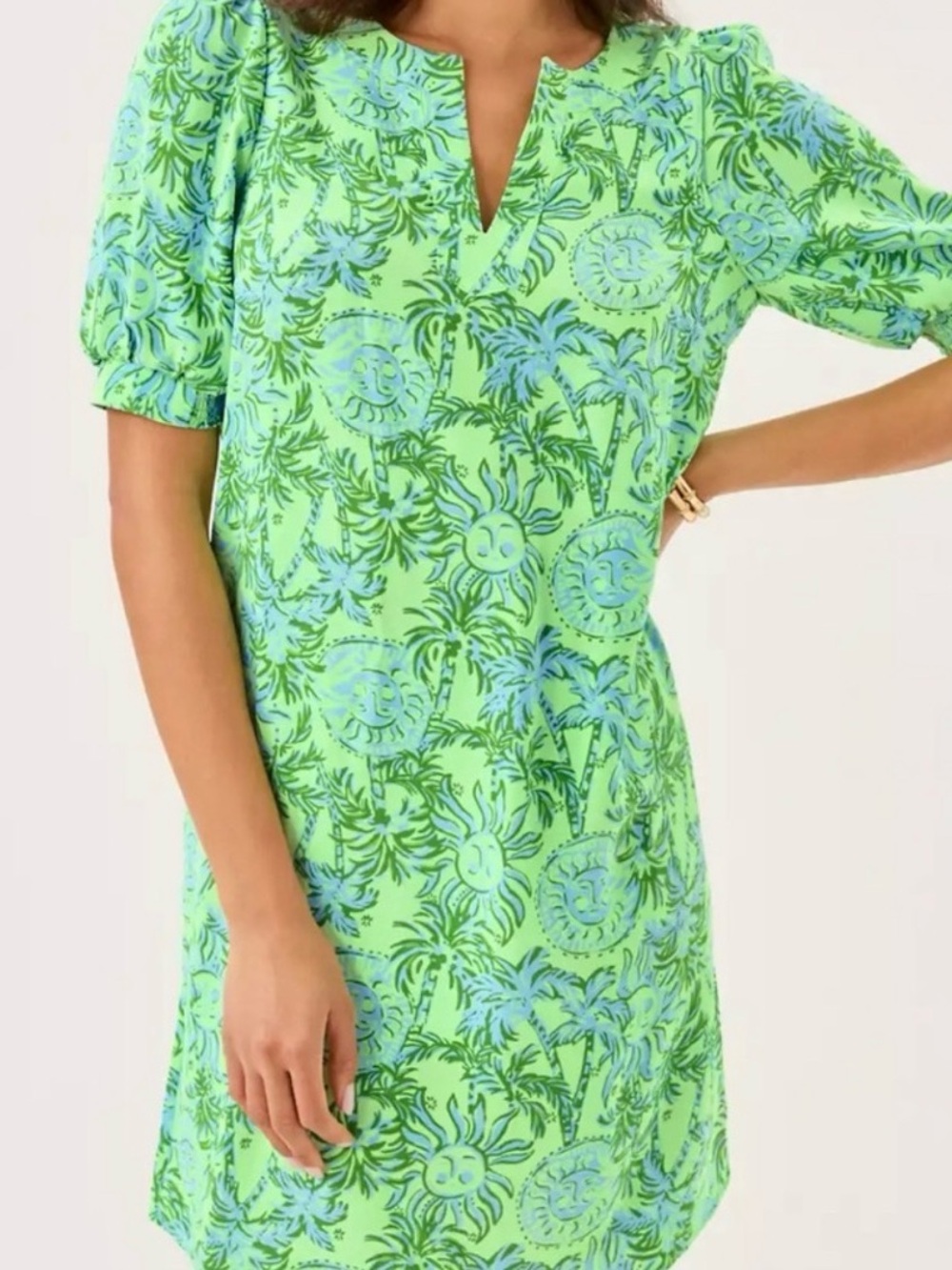 NWT Lilly Pulitzer 14 OLIVINE SHORT SLEEVE DRESS “Cool Mint” MSRP $198 sz 14 - Picture 3 of 9